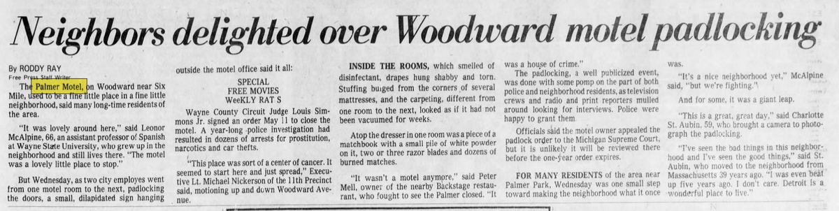 Palmer Motel - Jul 1984 Closed Down (newer photo)